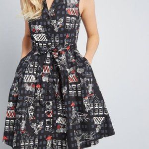 Modcloth Community Brunch Shirt Dress Black Size M